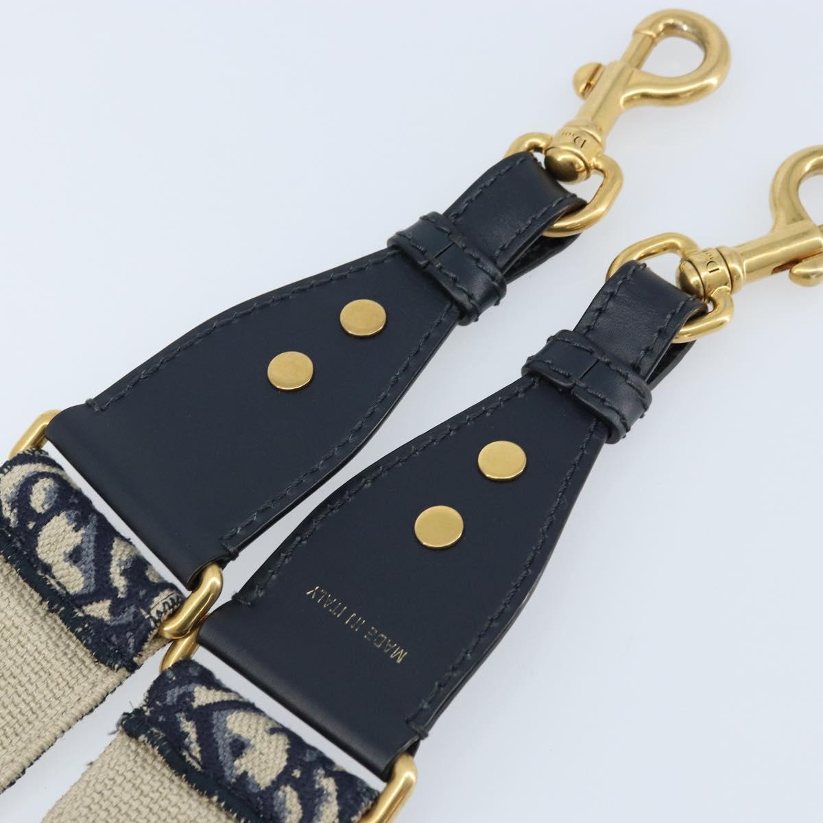 Christian Dior Trotter Canvas Shoulder Strap 37.4"" Navy Auth ep13582