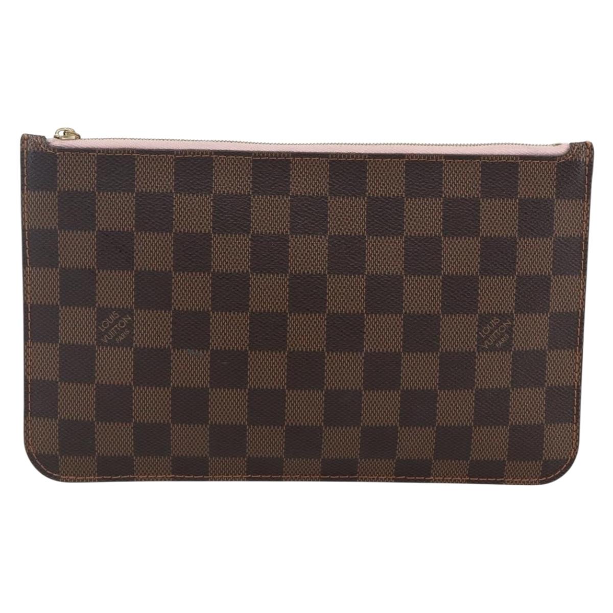 LOUIS VUITTON Damier Ebene Neverfull MM Pouch LV Auth ep13583