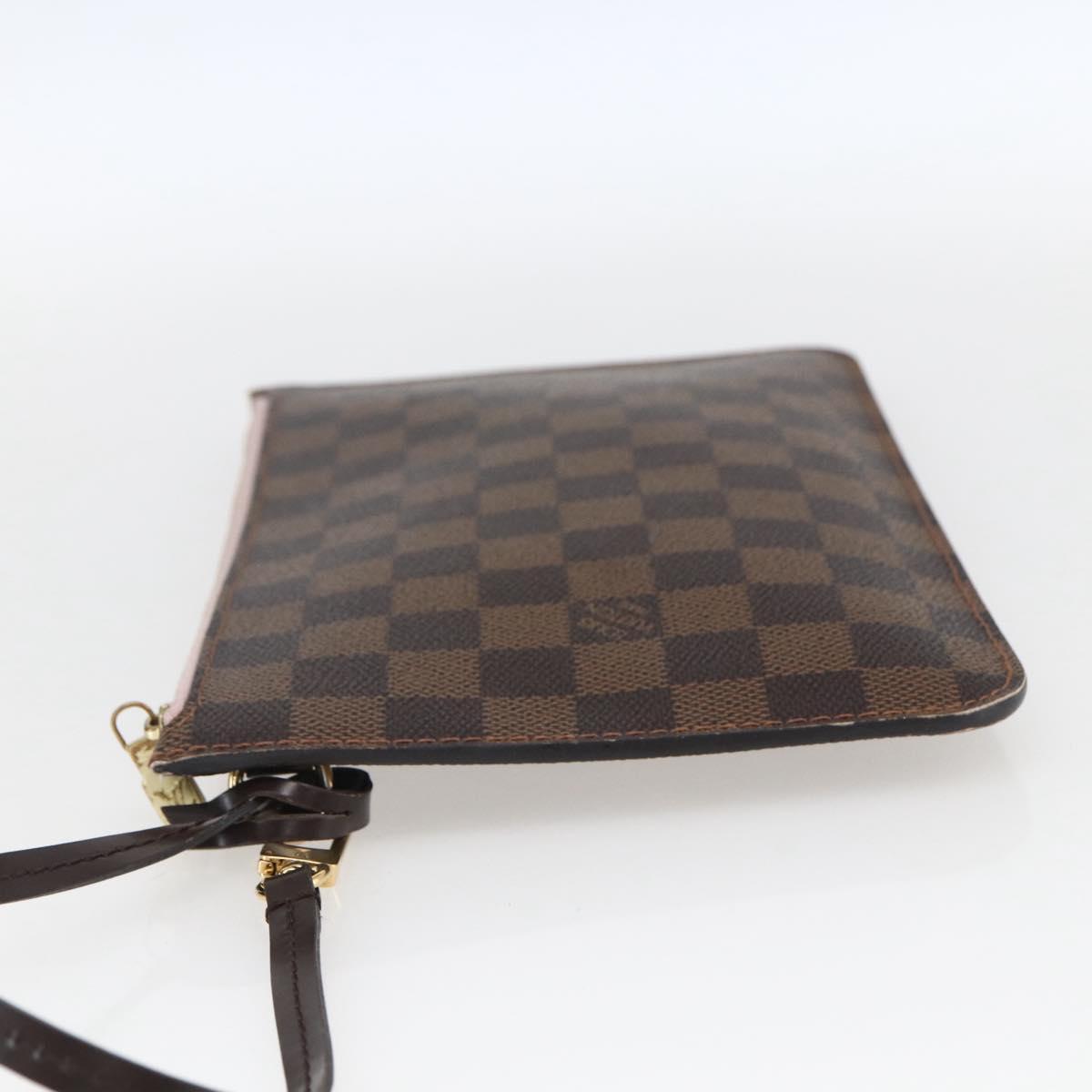 LOUIS VUITTON Damier Ebene Neverfull MM Pouch LV Auth ep13583