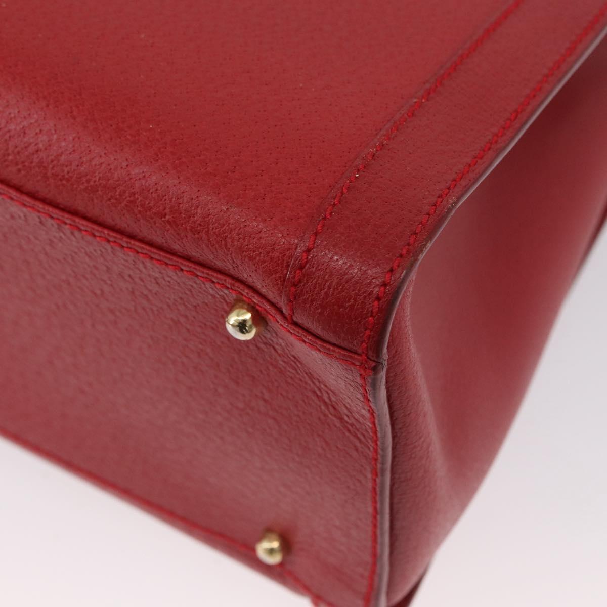 GUCCI Bamboo Hand Bag Leather Red Gold 002 1186 0260 Auth ep13591