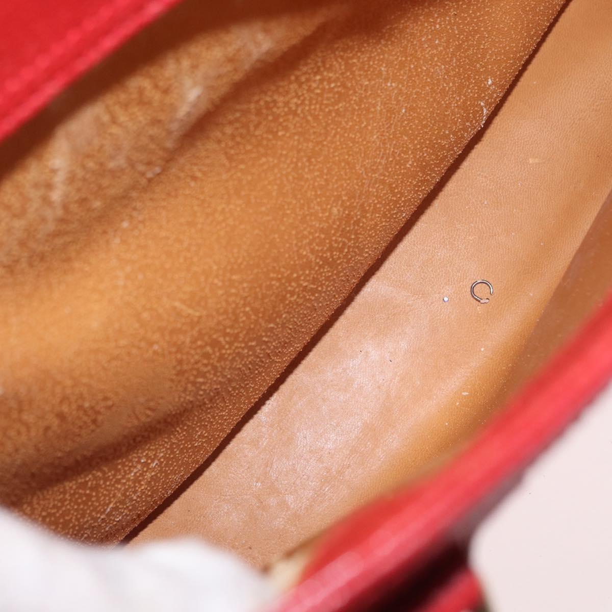 GUCCI Bamboo Hand Bag Leather Red Gold 002 1186 0260 Auth ep13591