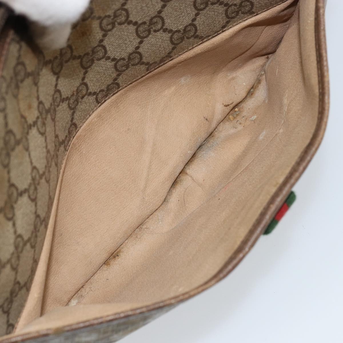GUCCI GG Supreme Web Sherry Line Bag PVC Beige Gold 89 02 077 Auth ep13593