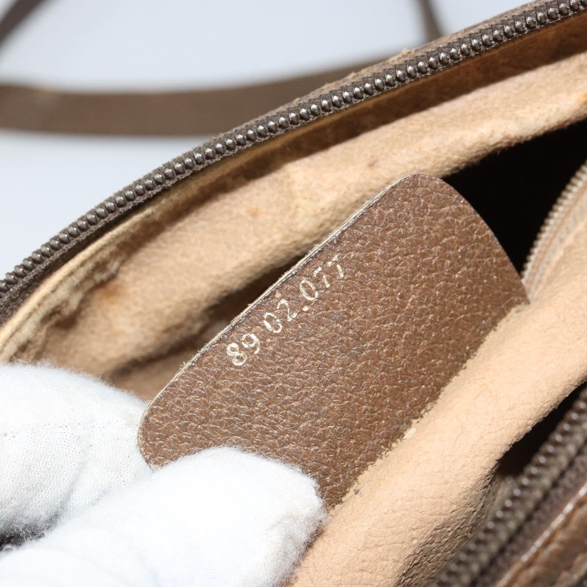 GUCCI GG Supreme Web Sherry Line Bag PVC Beige Gold 89 02 077 Auth ep13593