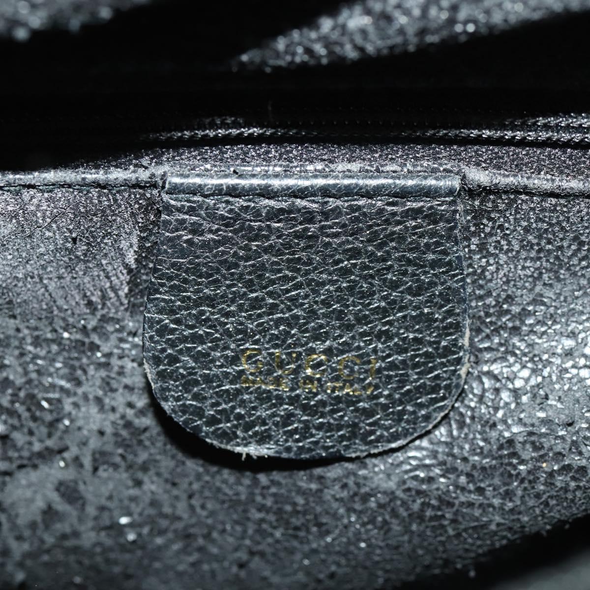 GUCCI Bamboo Hand Bag Suede Black Gold 002 123 0260 Auth ep13604