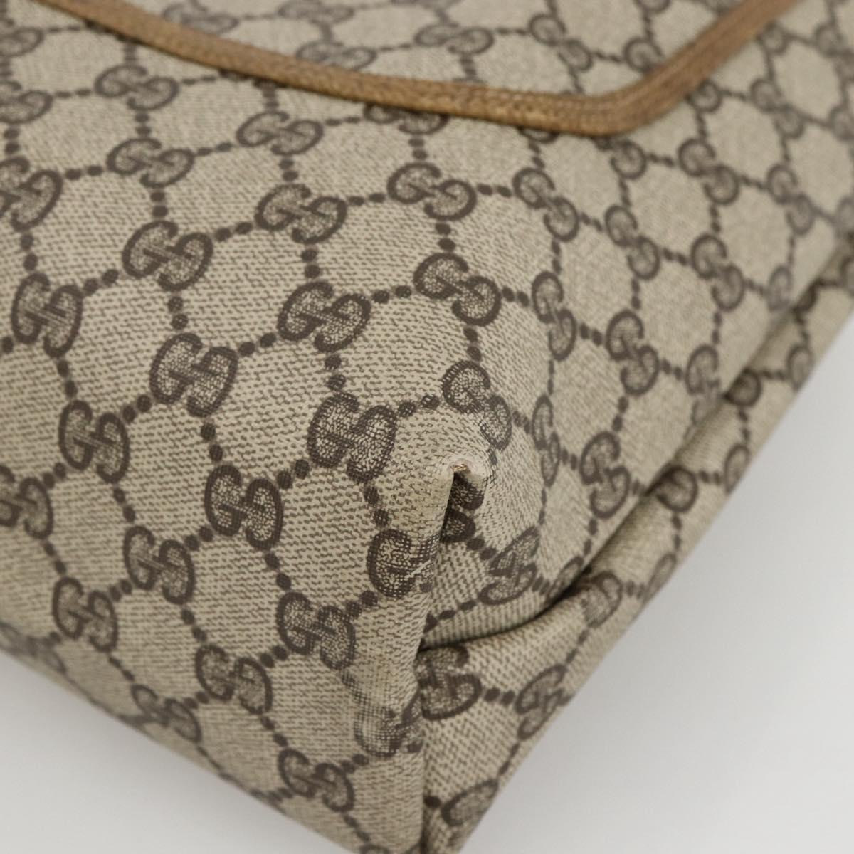 GUCCI GG Supreme Web Sherry Line Tote Bag PVC Beige Auth ep13605