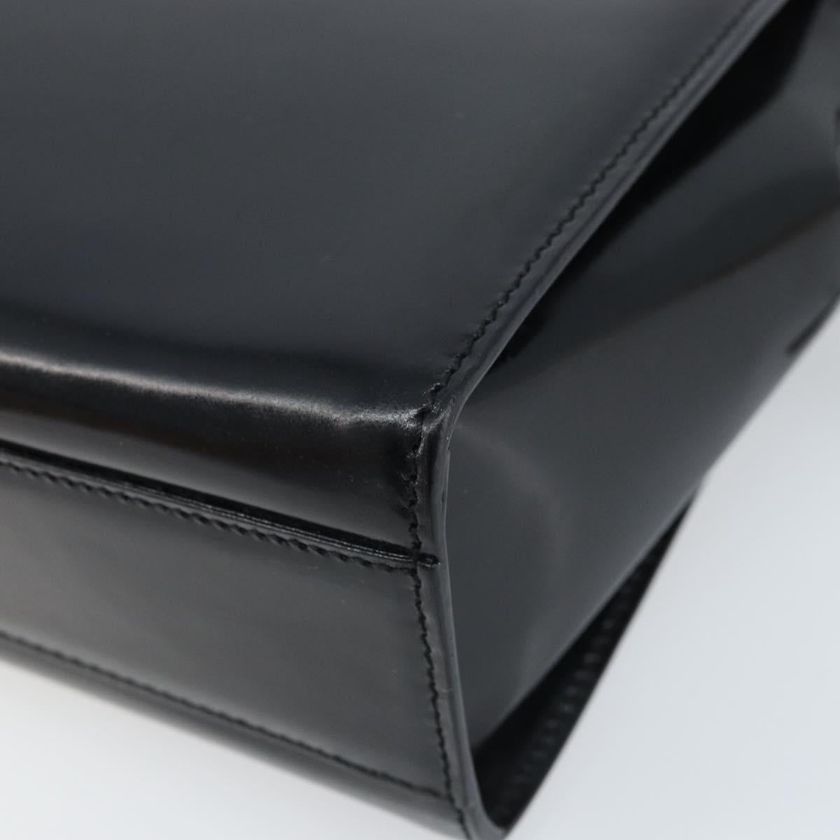 GUCCI Tote Bag Patent leather Black Silver Auth ep13611