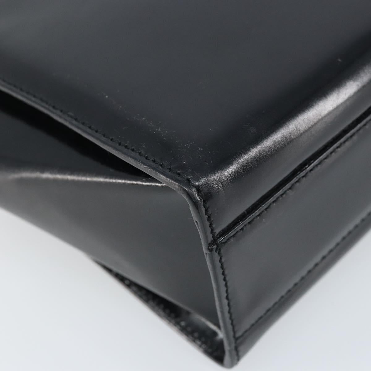 GUCCI Tote Bag Patent leather Black Silver Auth ep13611