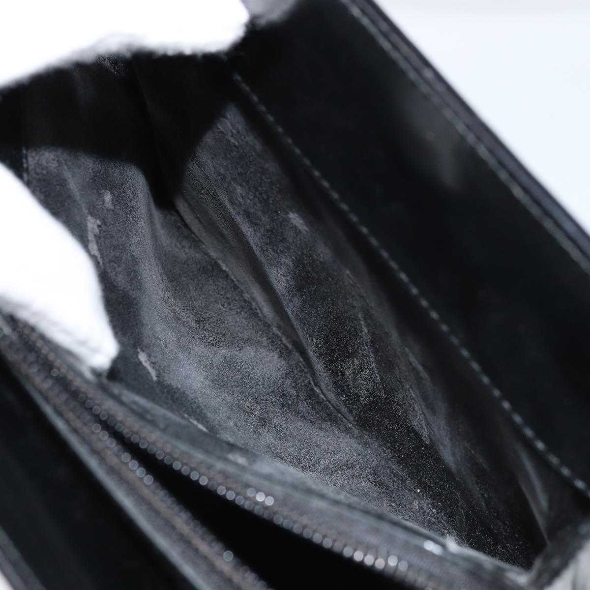 GUCCI Tote Bag Patent leather Black Silver Auth ep13611