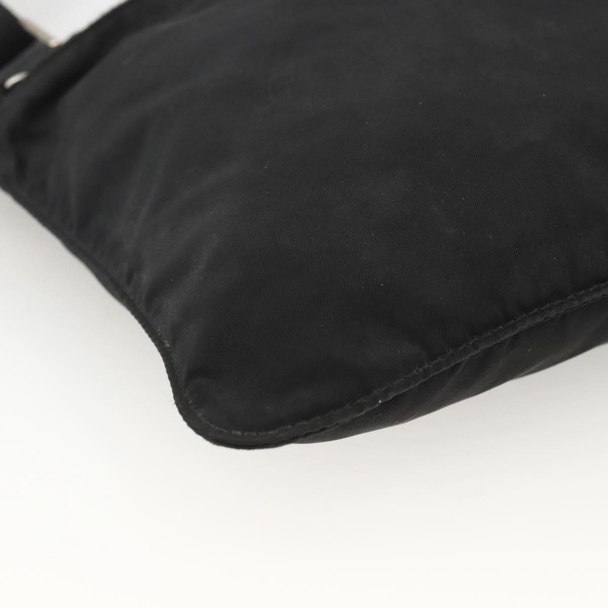 PRADA Shoulder Bag Nylon Black Silver Auth ep13614