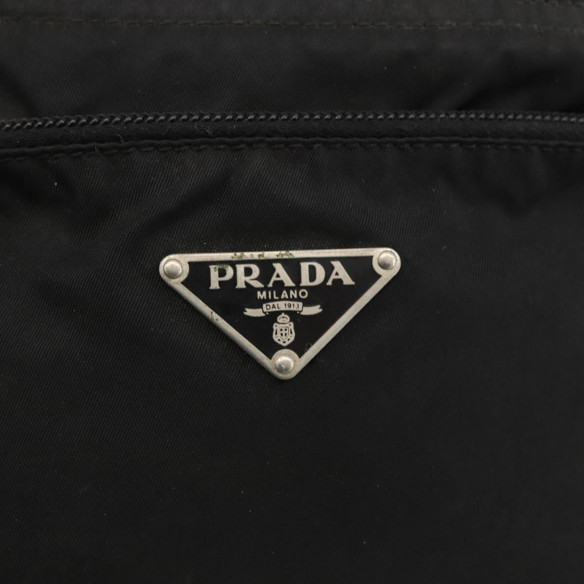 PRADA Shoulder Bag Nylon Black Silver Auth ep13614