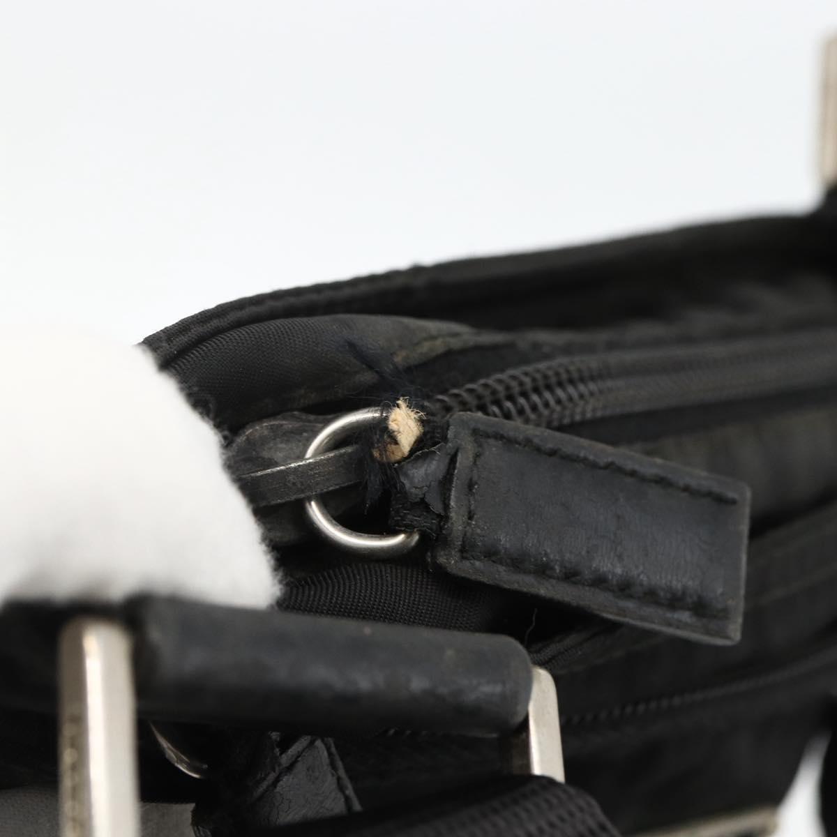 PRADA Shoulder Bag Nylon Black Silver Auth ep13614