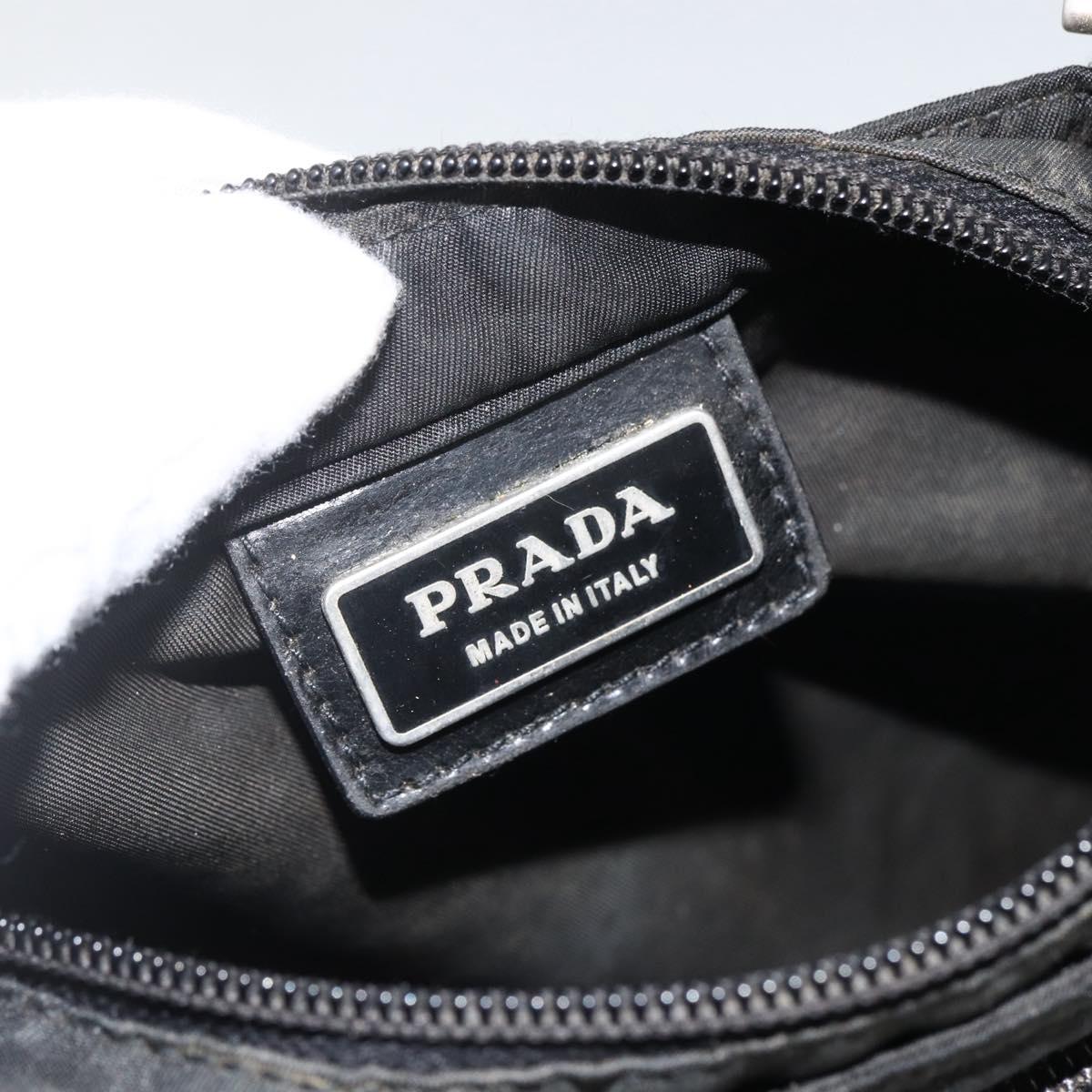 PRADA Shoulder Bag Nylon Black Silver Auth ep13614
