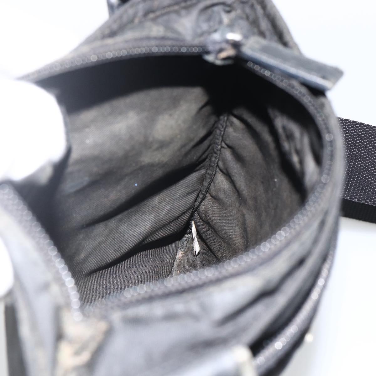 PRADA Shoulder Bag Nylon Black Silver Auth ep13614