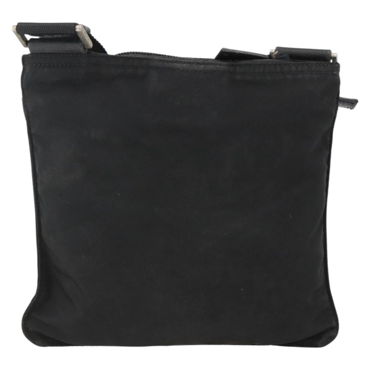 PRADA Shoulder Bag Nylon Black Silver Auth ep13614