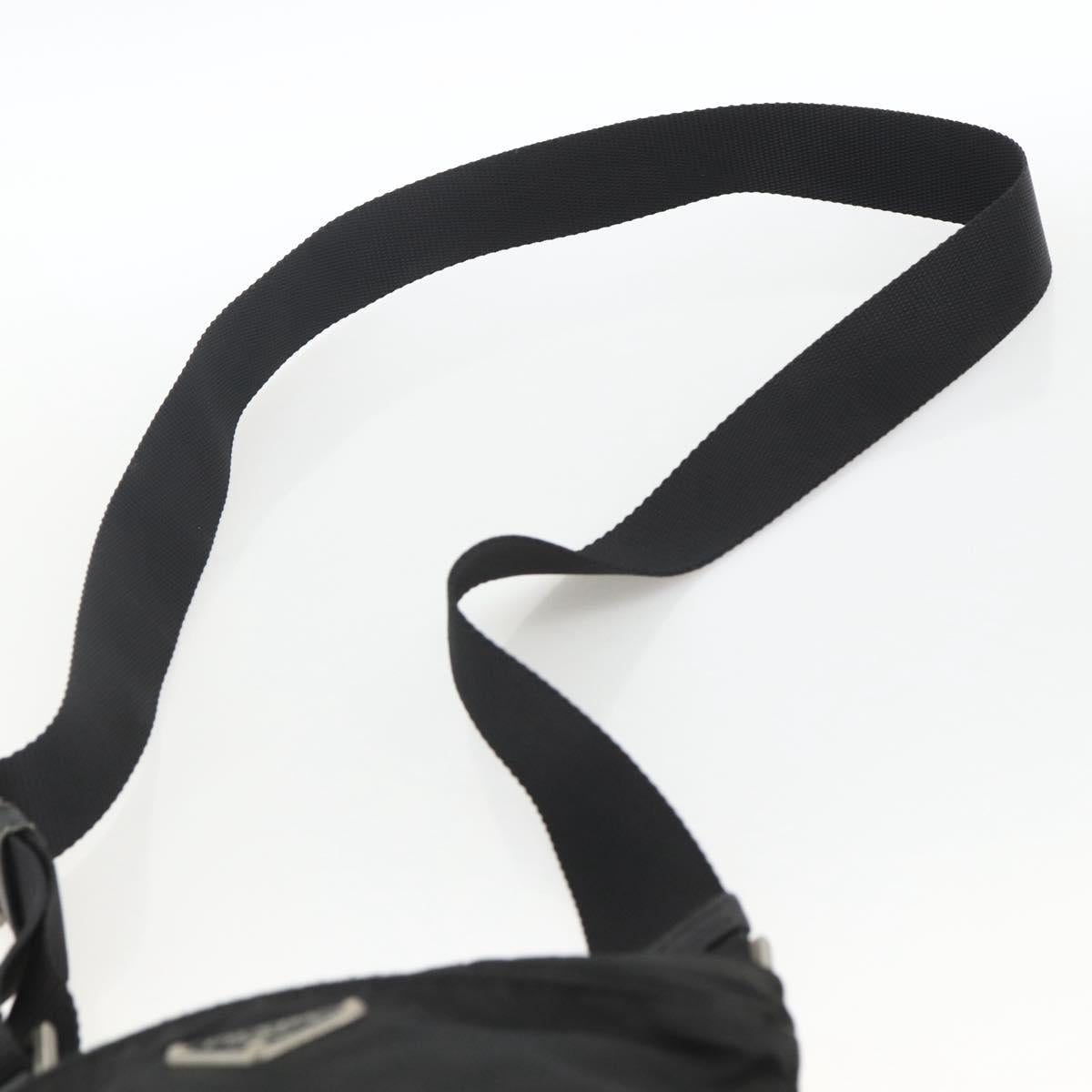 PRADA Shoulder Bag Nylon Black Silver Auth ep13614