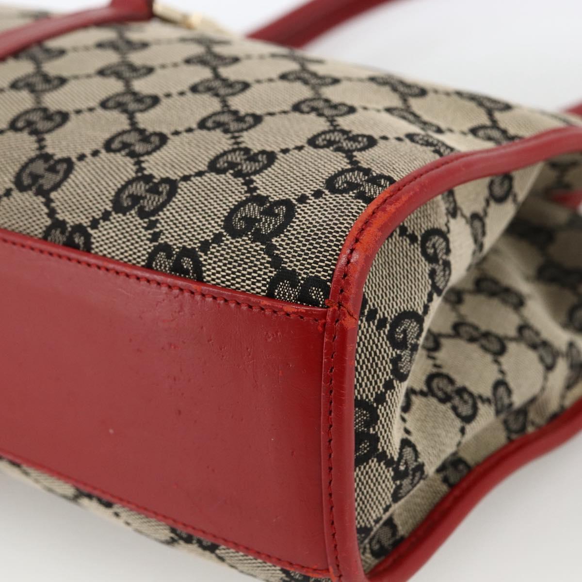 GUCCI GG Canvas Jackie Hand Bag Gold Navy 002 1073 3444 Auth ep13616