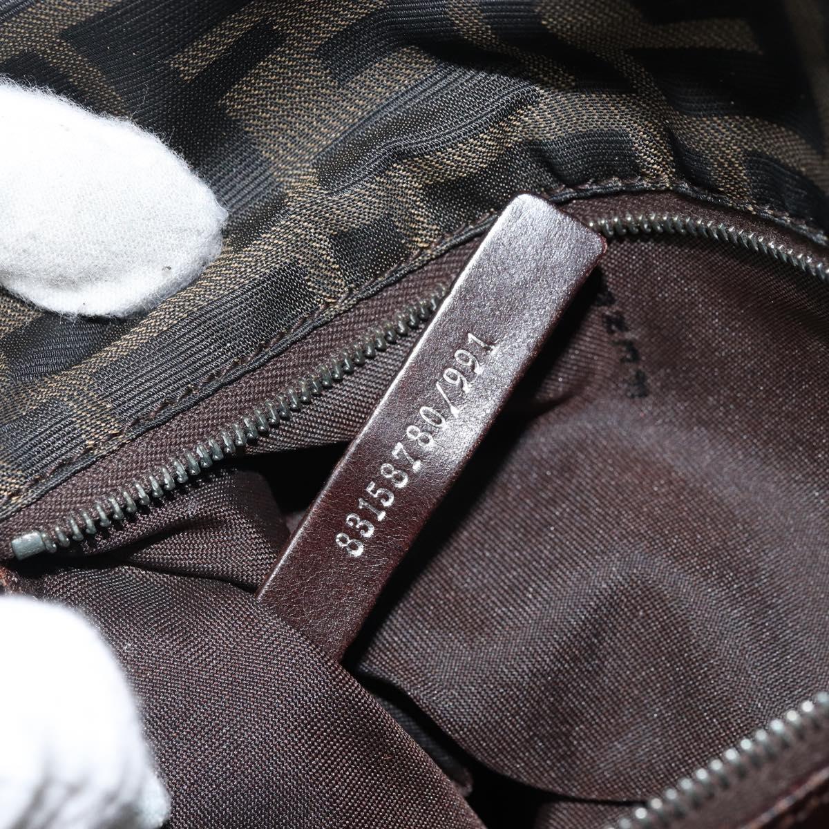 FENDI Zucca Canvas Hand Bag Black Brown Auth ep13621