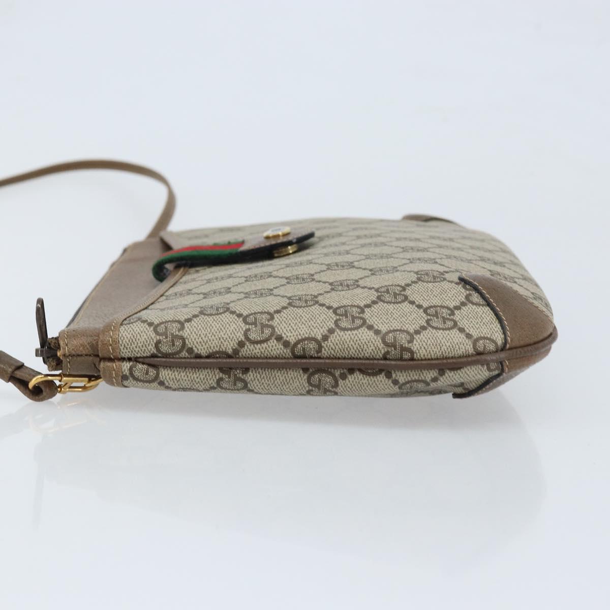 GUCCI GG Supreme Web Sherry Line Bag PVC Beige Red 904 02 026 Auth ep13622