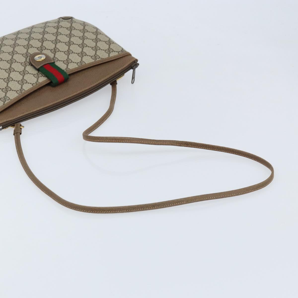 GUCCI GG Supreme Web Sherry Line Bag PVC Beige Red 904 02 026 Auth ep13622