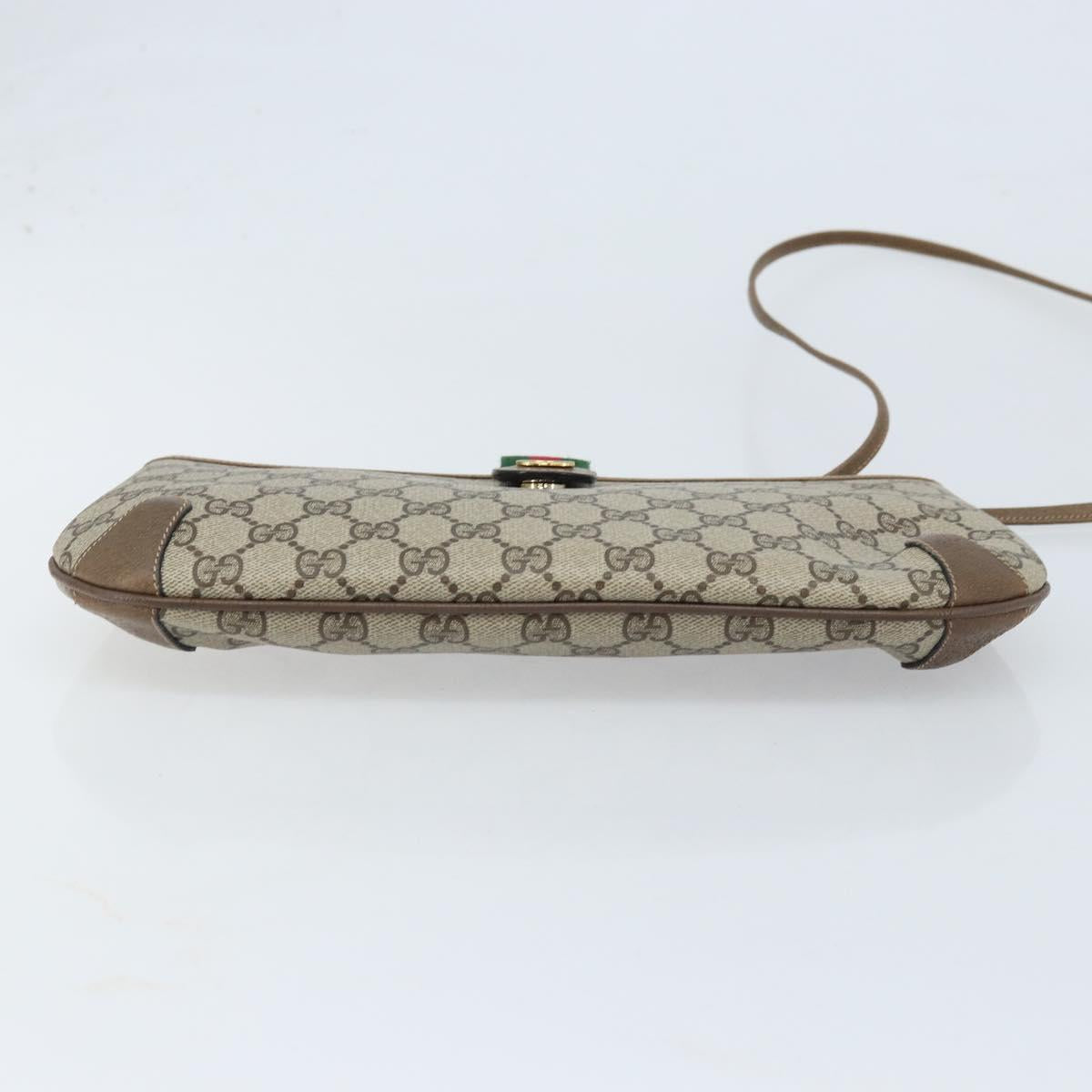GUCCI GG Supreme Web Sherry Line Bag PVC Beige Red 904 02 026 Auth ep13622