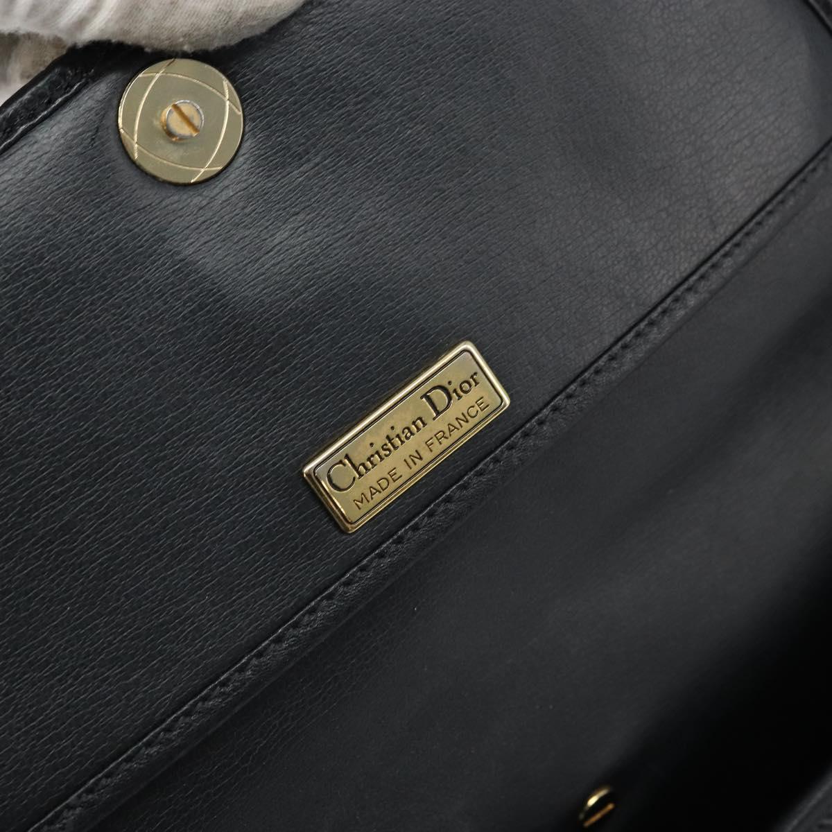Christian Dior Shoulder Bag Leather Black Gold Auth ep13624