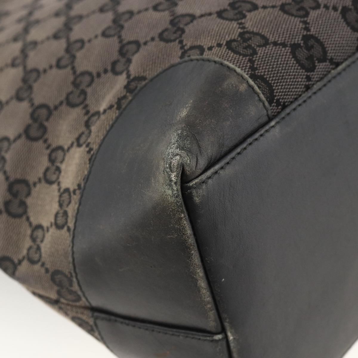GUCCI GG Canvas Hand Bag Silver Navy 002 1121 1669 Auth ep13625