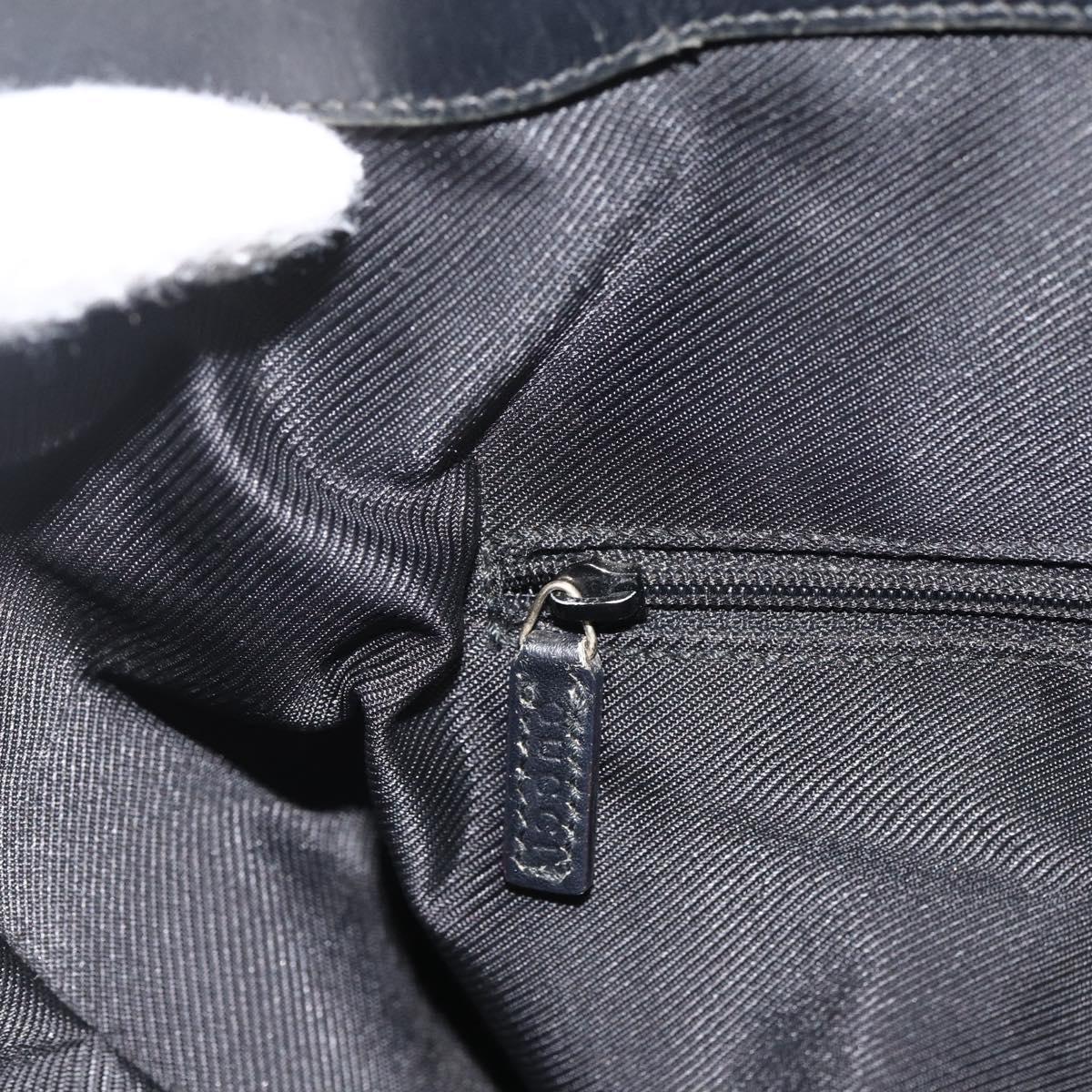 GUCCI GG Canvas Hand Bag Silver Navy 002 1121 1669 Auth ep13625