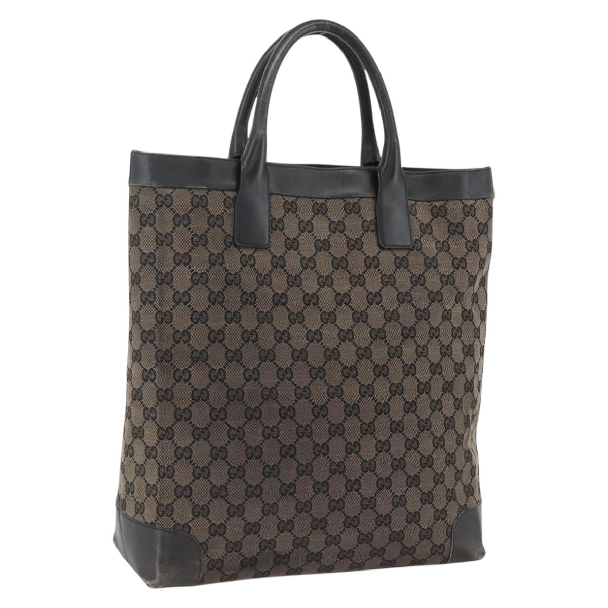 GUCCI GG Canvas Hand Bag Silver Navy 002 1121 1669 Auth ep13625