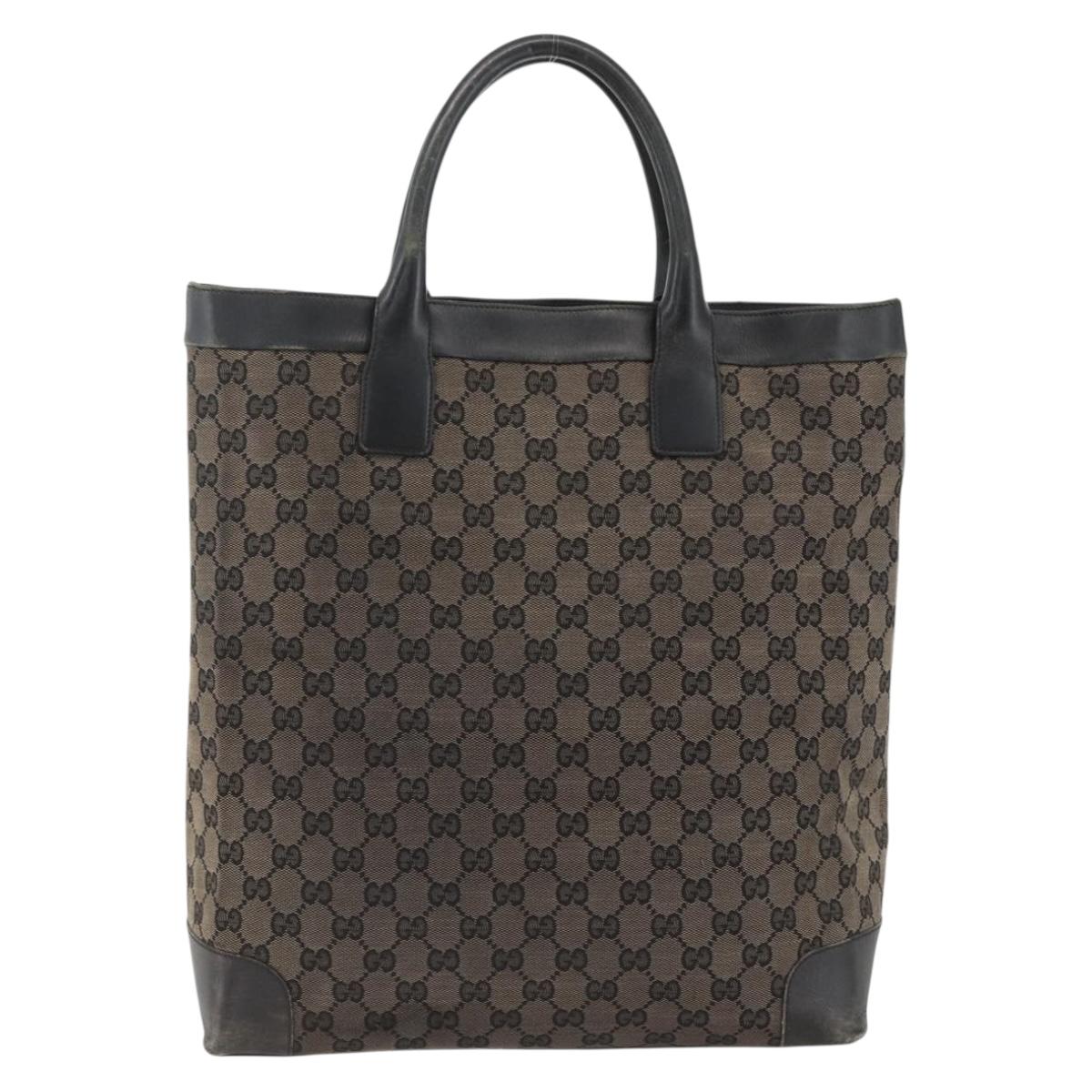 GUCCI GG Canvas Hand Bag Silver Navy 002 1121 1669 Auth ep13625