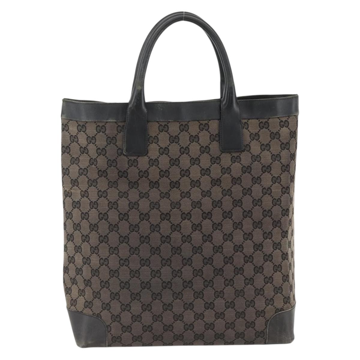 GUCCI GG Canvas Hand Bag Silver Navy 002 1121 1669 Auth ep13625