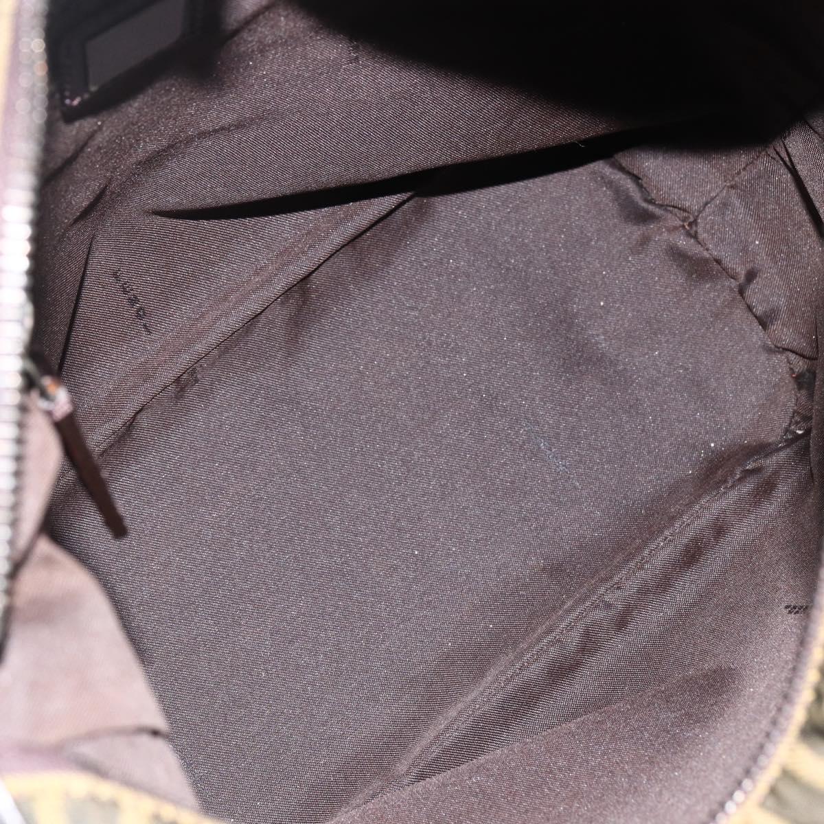 FENDI Zucca Canvas Shoulder Bag Black Brown Auth ep13629V