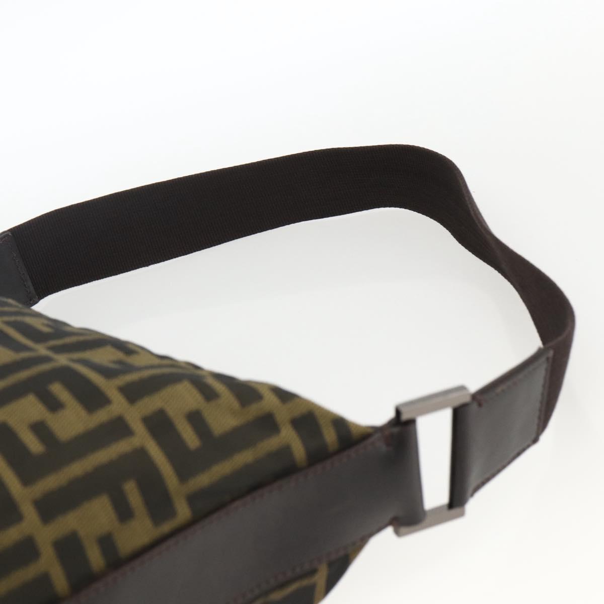 FENDI Zucca Canvas Shoulder Bag Black Brown Auth ep13629V