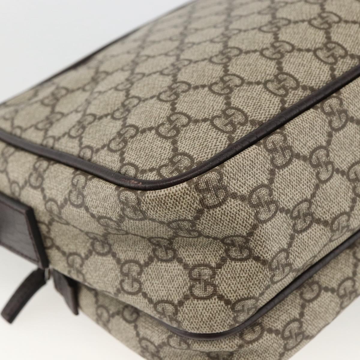 GUCCI GG Supreme Shoulder Bag PVC Beige Silver 114531 Auth ep13633