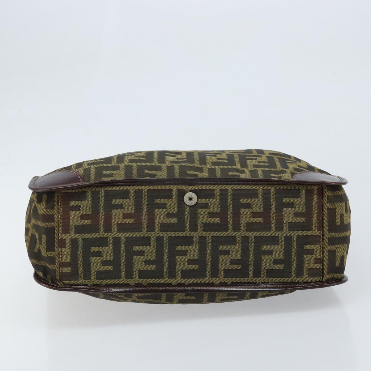 FENDI Zucca Canvas Hand Bag Black Brown Auth ep13634