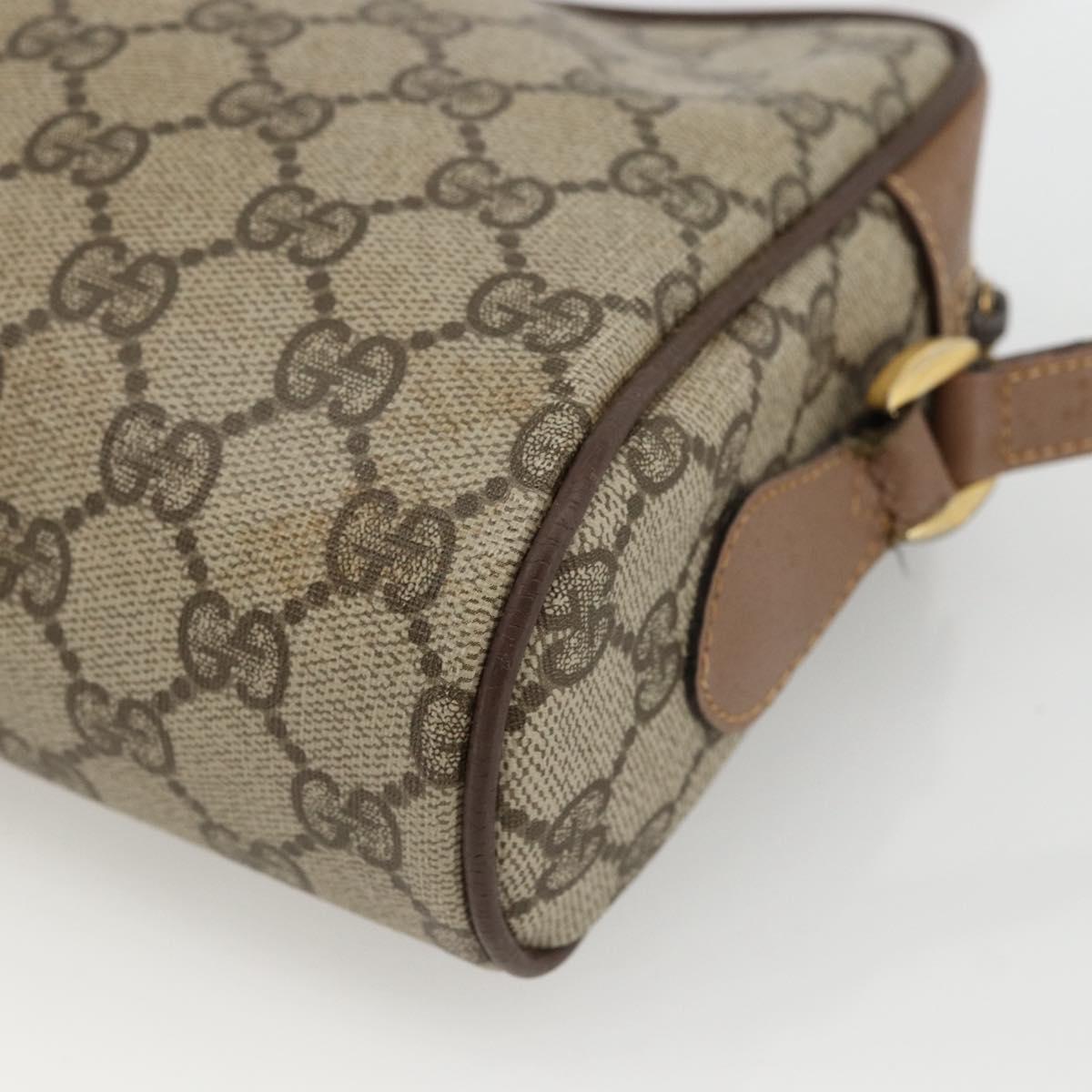 GUCCI GG Supreme Web Sherry Line Bag PVC Beige Gold 001 44 6655 Auth ep13643