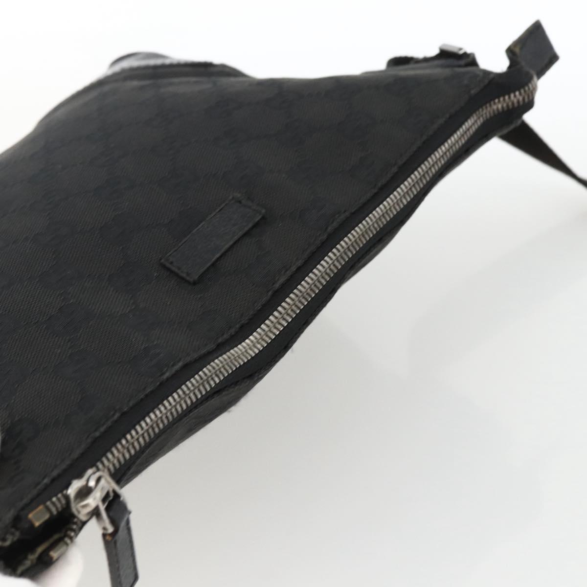 GUCCI GG Canvas Shoulder Bag Black Silver 114273 Auth ep13647