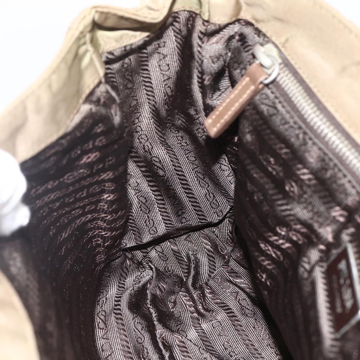 PRADA Shoulder Bag Nylon Brown Silver Auth ep13655