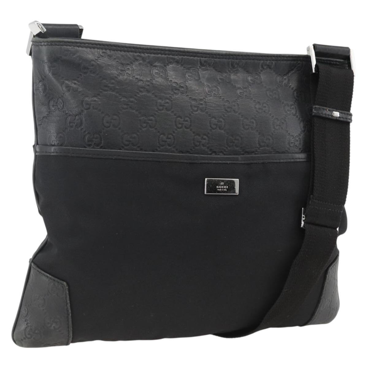 GUCCI Guccissima Shoulder Bag Canvas Black Silver 161822 Auth ep13661