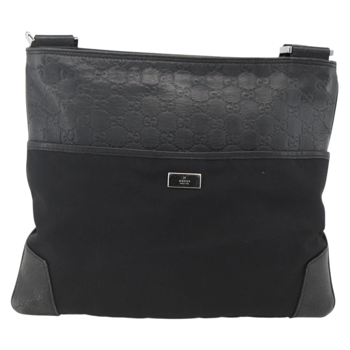 GUCCI Guccissima Shoulder Bag Canvas Black Silver 161822 Auth ep13661
