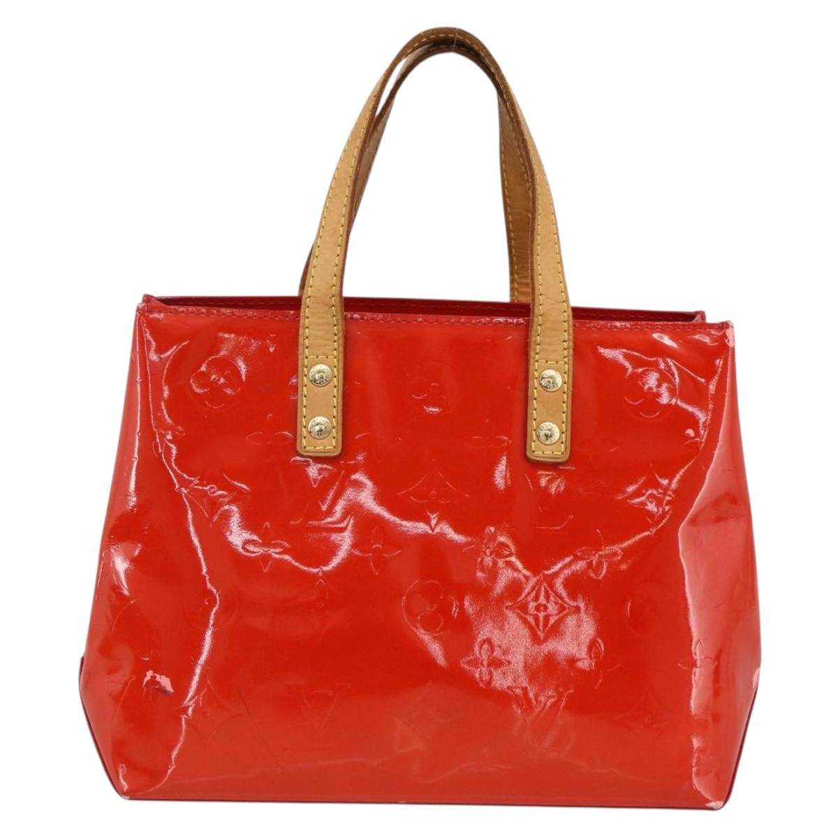 LOUIS VUITTON Monogram Vernis Reade PM Hand Bag Red Rouge M91088 LV Auth ep13664