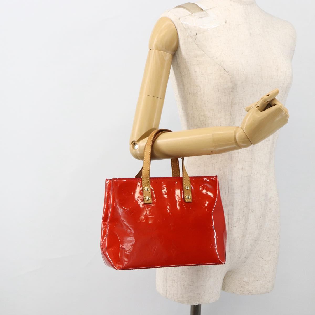 LOUIS VUITTON Monogram Vernis Reade PM Hand Bag Red Rouge M91088 LV Auth ep13664