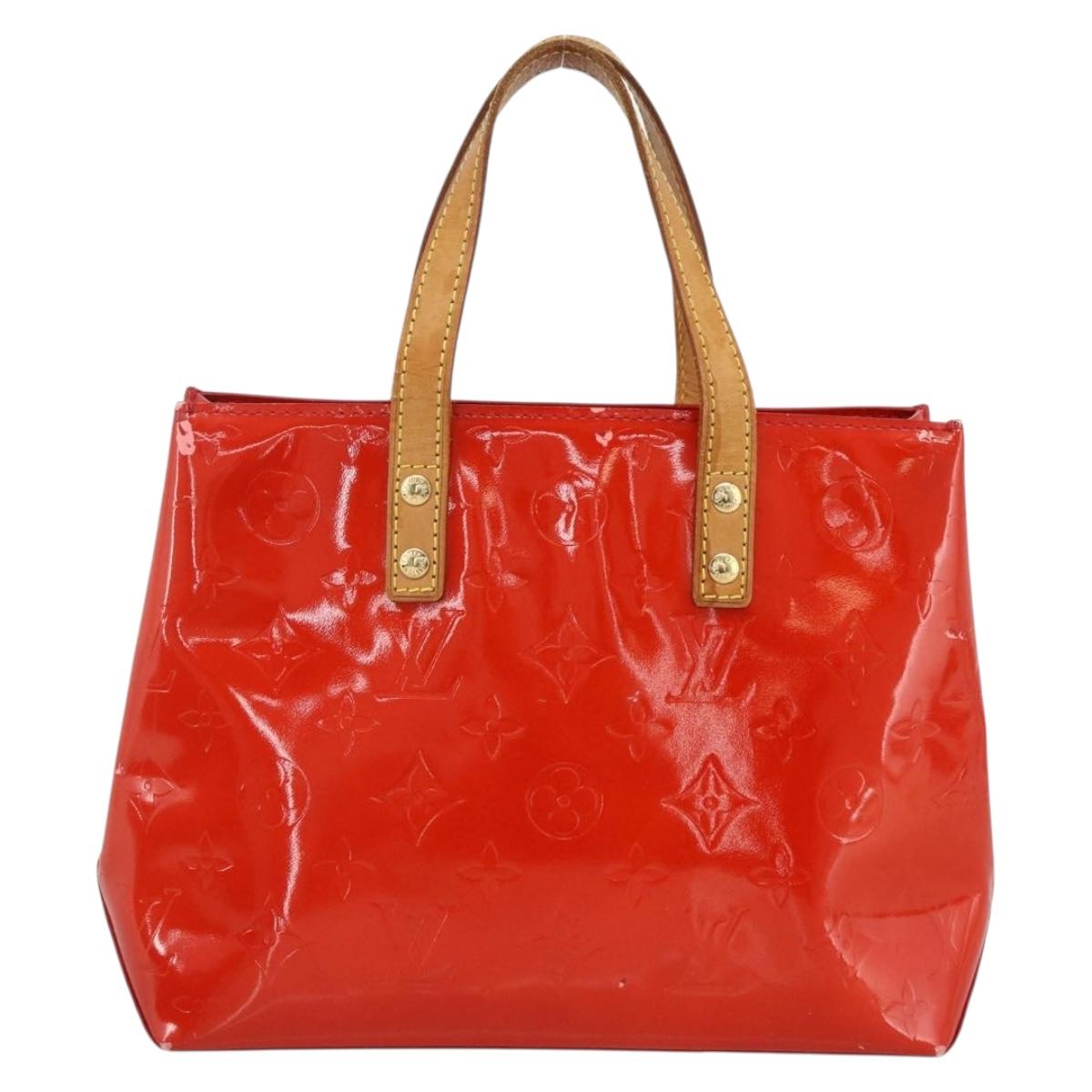 LOUIS VUITTON Monogram Vernis Reade PM Hand Bag Red Rouge M91088 LV Auth ep13664