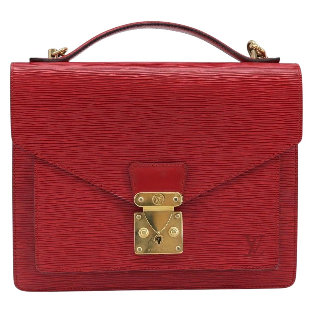 LOUIS VUITTON Epi Monceau 28 Hand Bag Red M40783 LV Auth ep13676