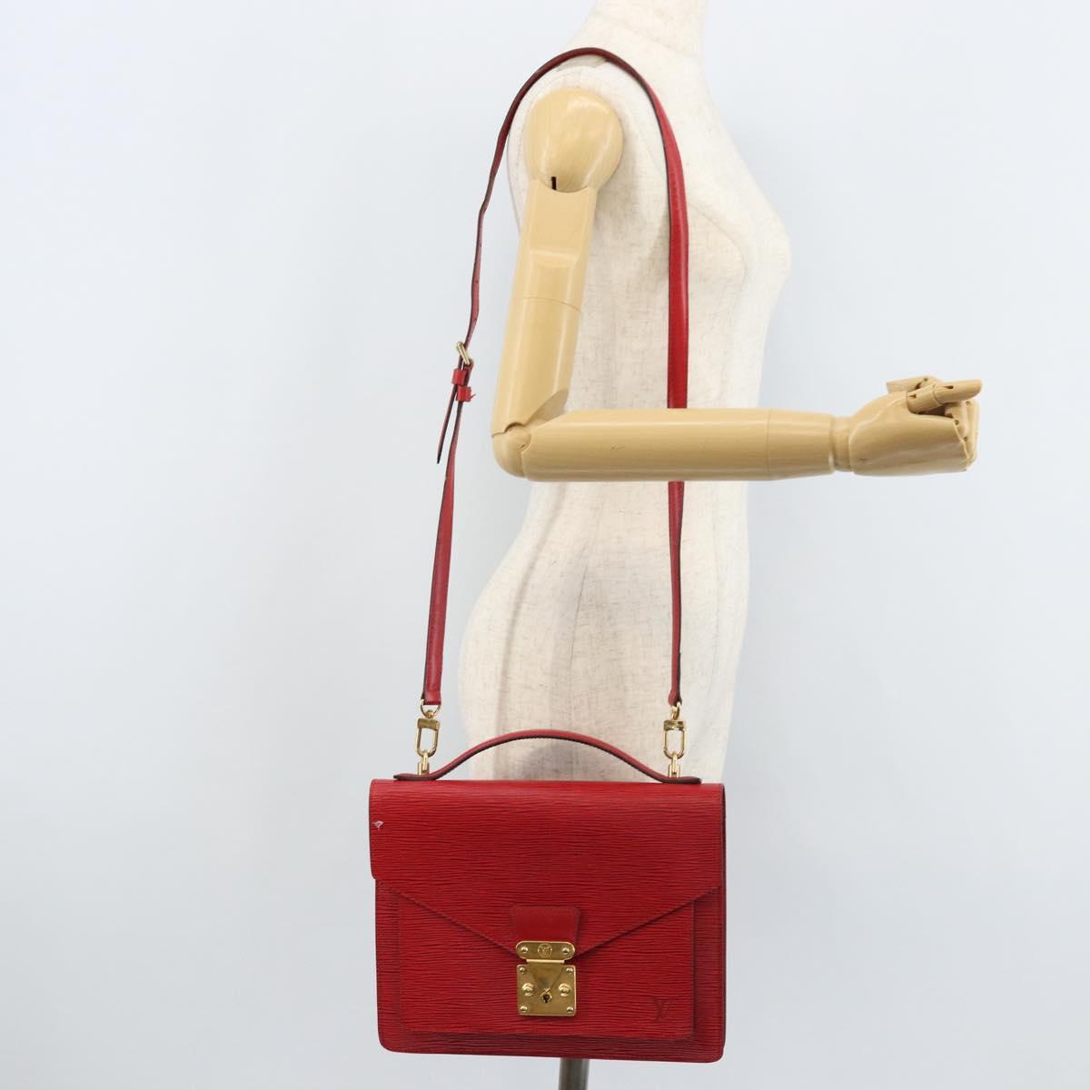 LOUIS VUITTON Epi Monceau 28 Hand Bag Red M40783 LV Auth ep13676