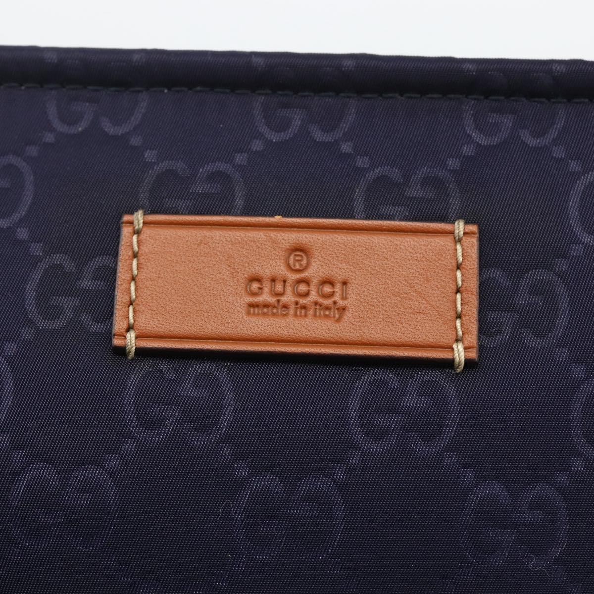 GUCCI GG Canvas Shoulder Bag Nylon Navy Silver 314529 Auth ep13678