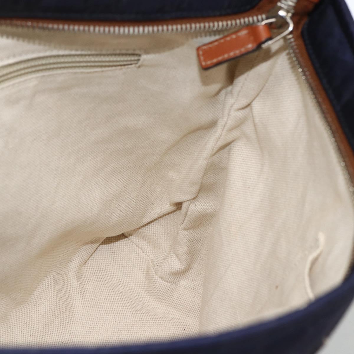 GUCCI GG Canvas Shoulder Bag Nylon Navy Silver 314529 Auth ep13678