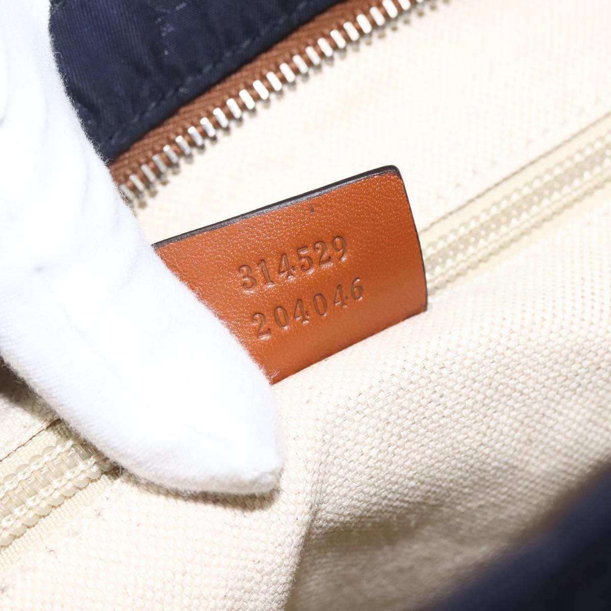 GUCCI GG Canvas Shoulder Bag Nylon Navy Silver 314529 Auth ep13678