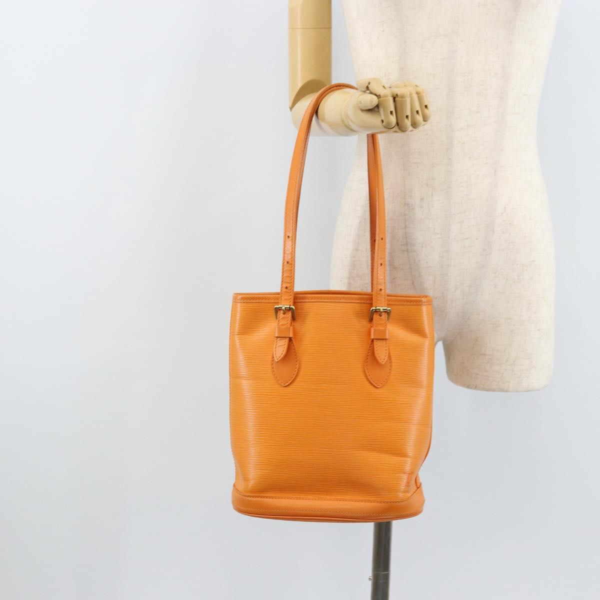 LOUIS VUITTON Epi Bucket PM Shoulder Bag Orange Mandarin M5899H LV Auth ep13679
