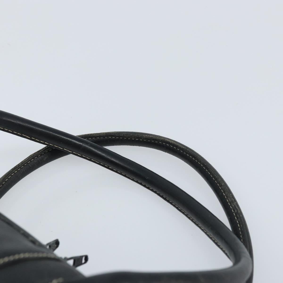 Christian Dior Hand Bag Leather Black Gold Auth ep13686