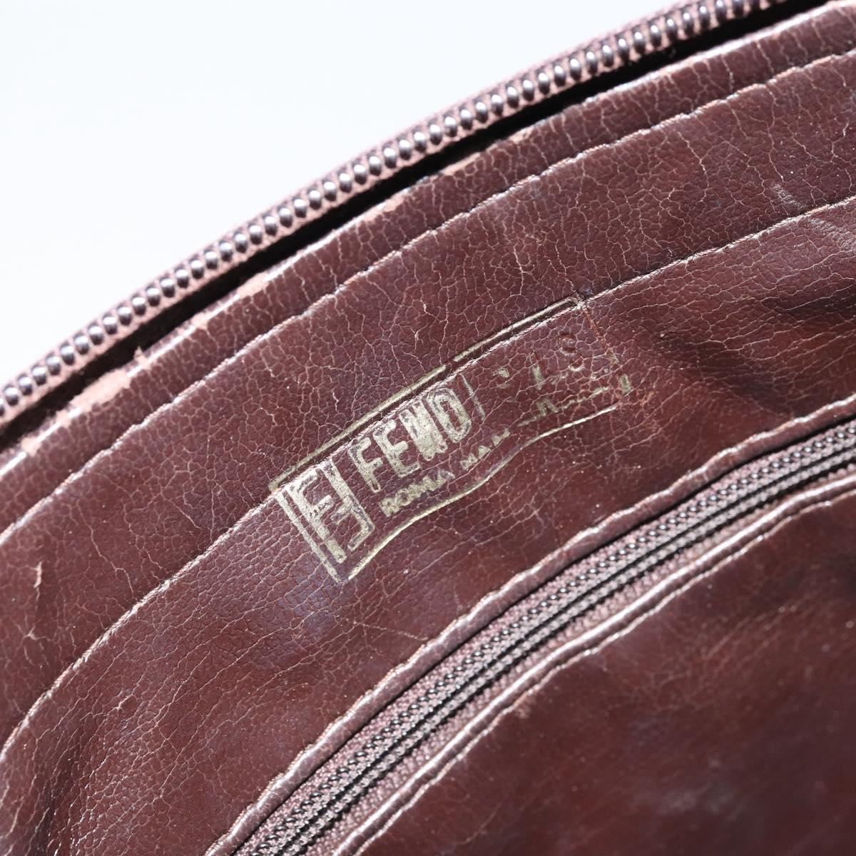 FENDI Zucca Canvas Hand Bag Black Brown Auth ep13687